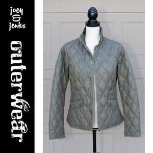 Eddie Bauer Olive Brown Quilted Jacket Coat Small